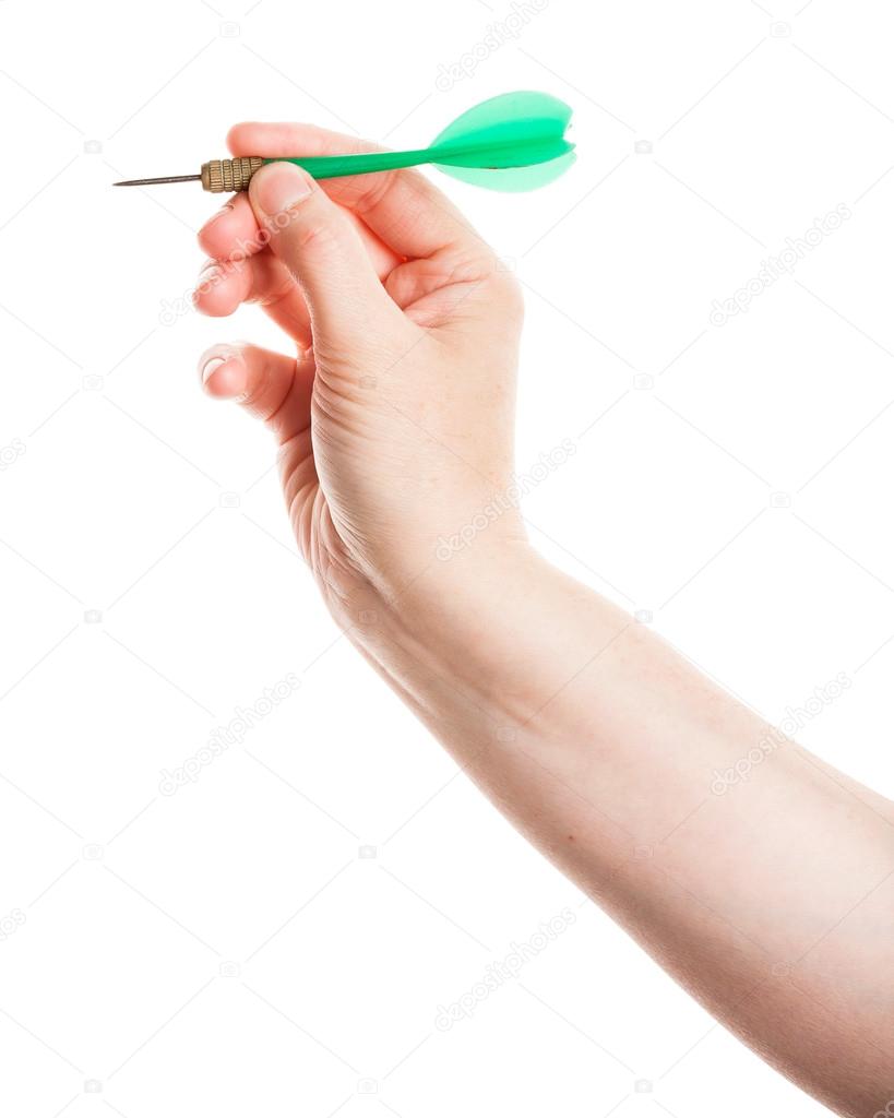 Female hand holding dart — Stock Photo © Taigi 90516778