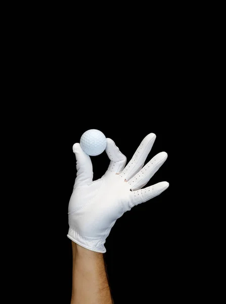 Golf Eldiveni Takan Oyuncu Parmaklarında Golf Topu Tutuyor — Stok fotoğraf