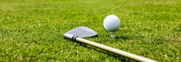 Bola Golfe Com Clube Golfe — Fotografia de Stock