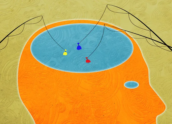 두뇌에 낚시 — 스톡 사진