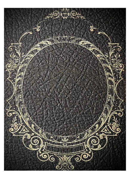 Isolated old black leather book cover — Stock Photo, Image