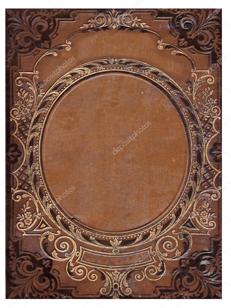 isolated old brown book cover