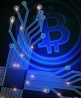bitcoin arka plan dijital illüstrasyon