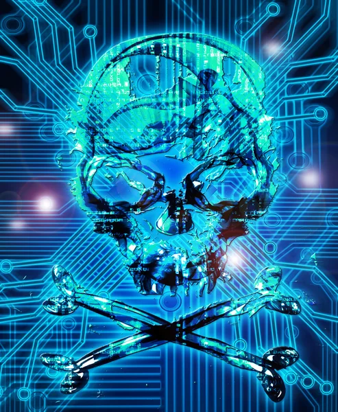 arka plan ile kafatası dijital illüstrasyon