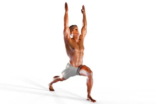 Yoga Pose Warrior Virabhadrasana Computer Illustration — Stock Photo, Image