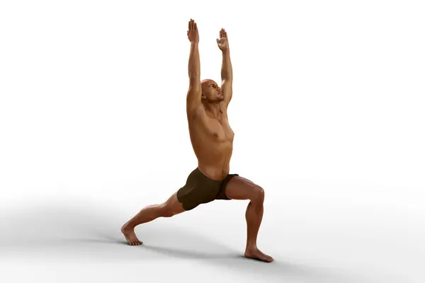 Yoga Pose Warrior Virabhadrasana Ilustración Por Ordenador —  Fotos de Stock