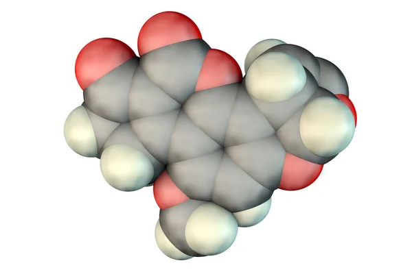 Aflatoxin Molekulares Modell Mykotoxin Das Vom Pilz Aspergillus Flavus Produziert — Stockfoto