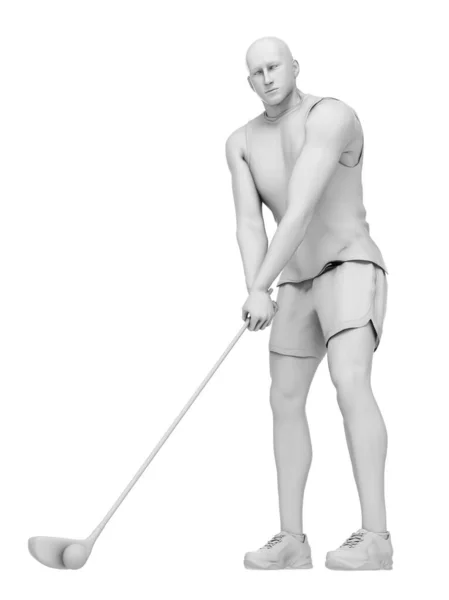 Jogador Golfe Ilustração Computador — Fotografia de Stock