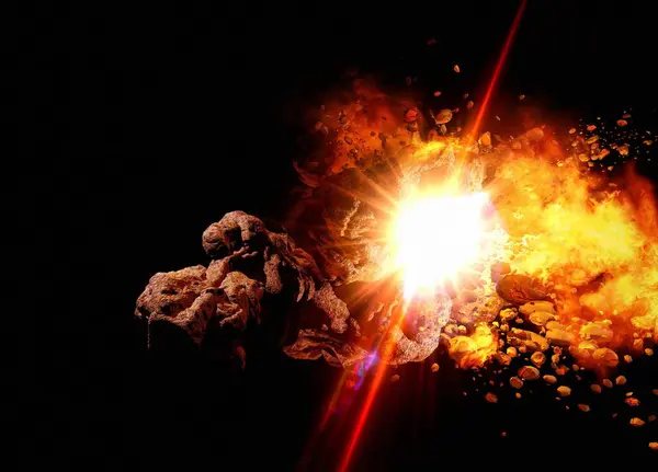 Asteroid Impact Computer Illustration — Stock Photo, Image