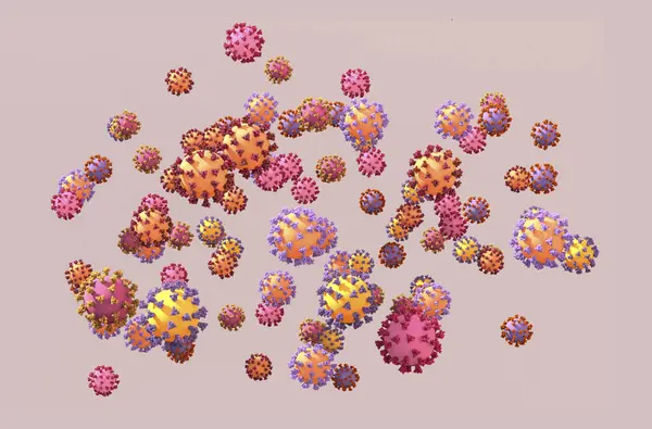 Sars Cov Koronavirüsünün Değişken Proteinlerinin Kavramsal Çizimi — Stok fotoğraf