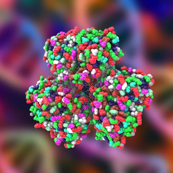 Illustration Molecule Huntingtin Protein Protein Coded Htt Gene Mutated Htt — Stock Photo, Image