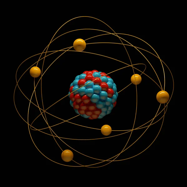 Атомная Структура Компьютерная Иллюстрация — стоковое фото