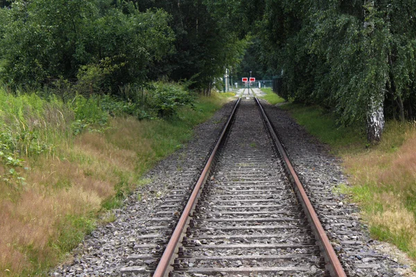 Hierro tren oxidado detalle ferroviario piedras oscuras — Foto de Stock