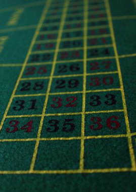 Rulet tablo oyun kırmızı siyah numaraları yeşil