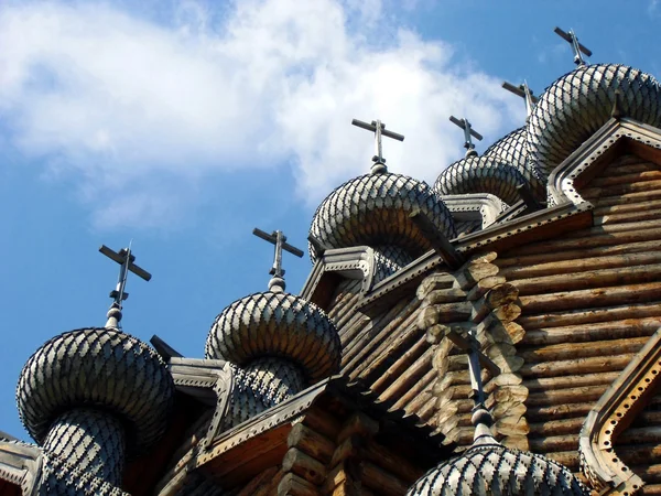 Kirche Holz Dorf Russland Sankt Petersburg Architektur traditionell Tradition — Stock Photo, Image