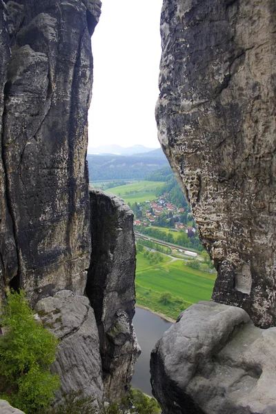 Piaskowiec Elbsandteingebirge Saechsische Schweiz Saksonii — Zdjęcie stockowe