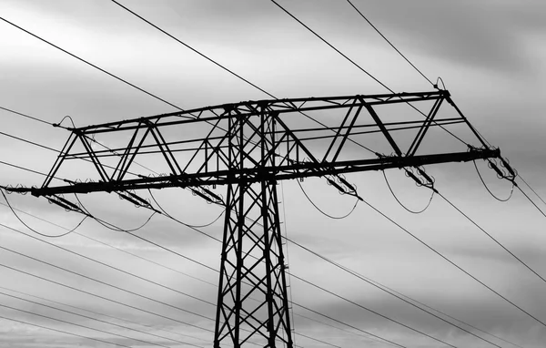 Electrical tower pylon high voltage energy Strom — Stock Photo, Image