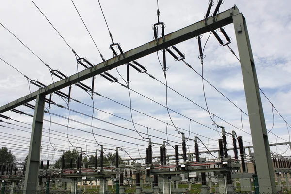 Nagyfeszültségű alállomás transzformátor állomás elektromos Strom — Stock Fotó