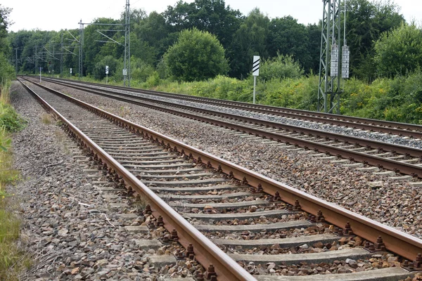 Järnvägen järnväg spår railtrack tåg Eisenbahn — Stockfoto