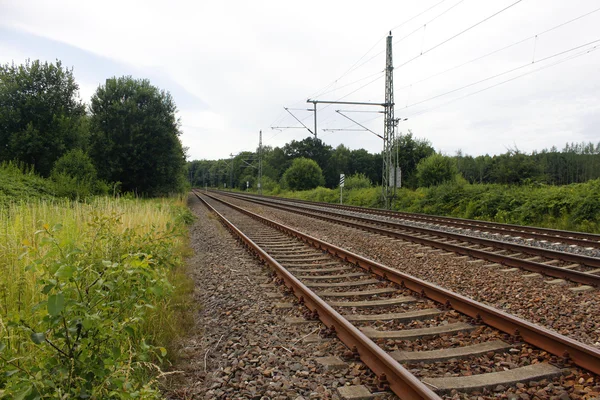 Järnvägen järnväg spår railtrack tåg Eisenbahn — Stockfoto