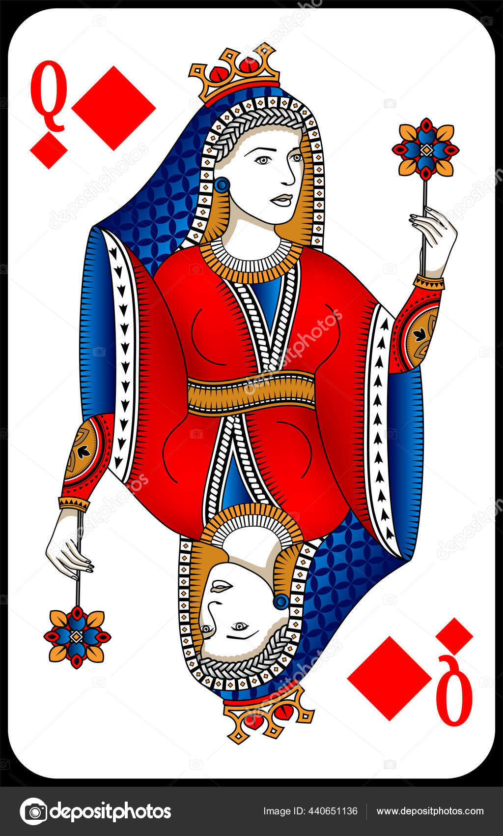 Poker Playing Card Queen Diamonds New Design Playing Cards Vector Image By C Uglegorets Vector Stock 440651136