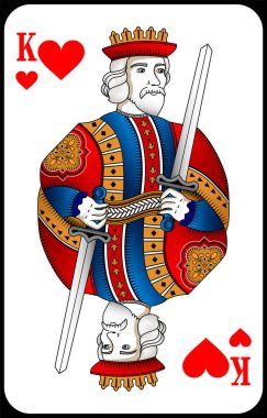 Poker playing card king hearts. New design of playing cards. clipart