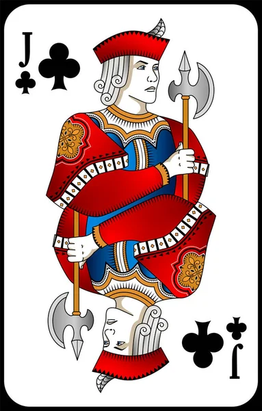 Poker Playing Card Jack Club New Design Playing Cards — Stock Vector