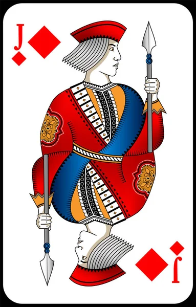 Poker Gra Karty Jack Diamonds Nowy Projekt Kart Gry — Wektor stockowy
