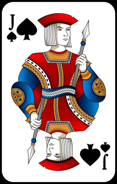 Πόκερ Που Παίζει Χαρτιά Βαλές Μπαστούνι Νέος Σχεδιασμός Παιξίματος Χαρτιών — Διανυσματικό Αρχείο