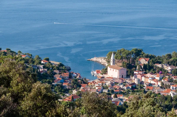 Beli острові Losinj приціл з вершини гори Стокова Картинка