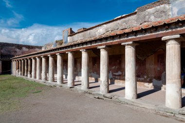 Pompeii İtalya stabian hamam kalıntıları. Pompei'nin yok edildi