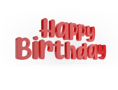 Beyaz arkaplan 3d illüstrasyonunda Mutlu Yıllar kelimesi