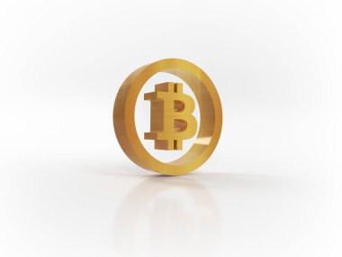 Altın Bitcoin para şifreleme para beyaz arka planda izole