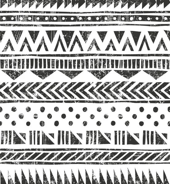 Textura tribal sem emenda do vetor. Fundo geométrico primitivo em estilo grunge. Ilustração De Stock