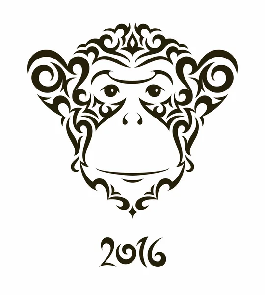 Ilustração do macaco - símbolo do Ano Novo 2016 . —  Vetores de Stock