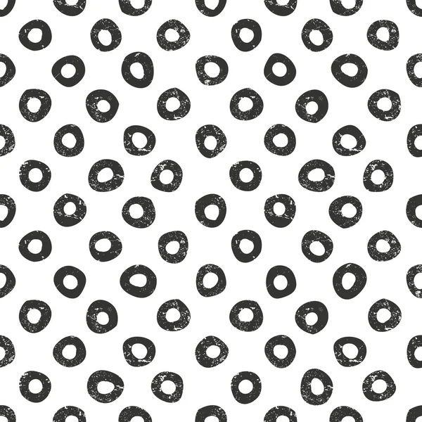 Vector dibujado a mano patrón de puntos. Fondo monocromo transparente con textura grunge . — Vector de stock