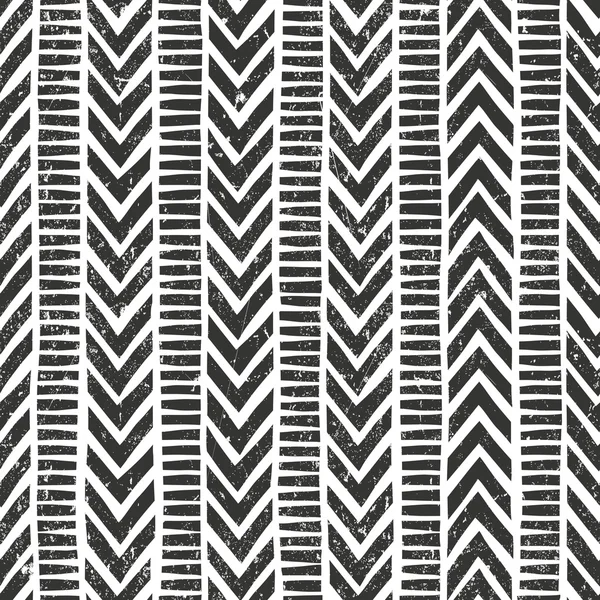 Vector hand getekend tribale patroon. Naadloze geometrische achtergrond met grunge textuur. — Stockvector