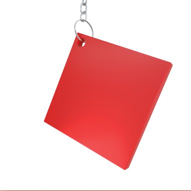 Sal için zincir ile kırmızı kutusu etiketi