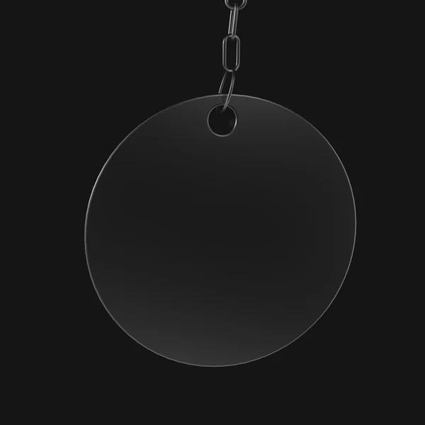Metal zincir üzerinde boş madalya