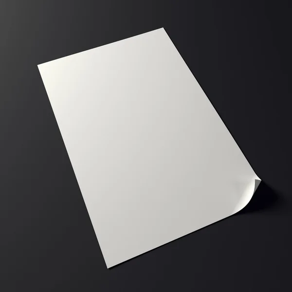 Mock up white folded paper on black background — Stock Photo, Image