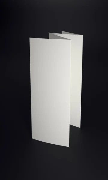 Mock up white folded paper on black background — Stock Photo, Image