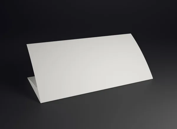 Mock up white folded paper on black background — Stock Photo, Image