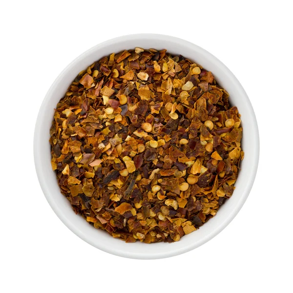 Crushed Red Pepper in a Ceramic Bowl — Stock Photo, Image