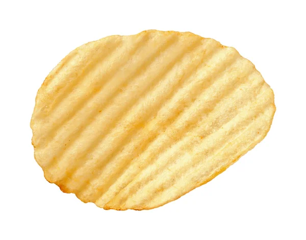 Potatis Chip med åsar isolerade — Stockfoto