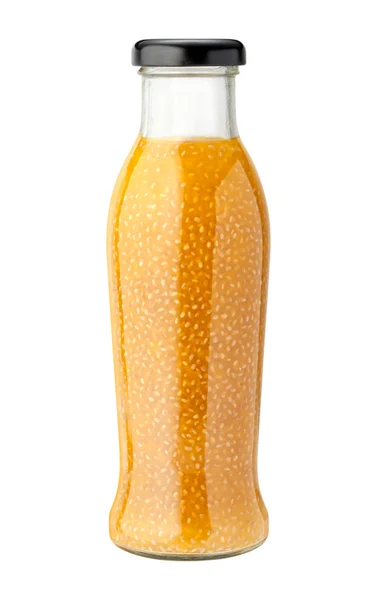 Ananas-Kokos-Chia-Drink mit Schneideweg — Stockfoto