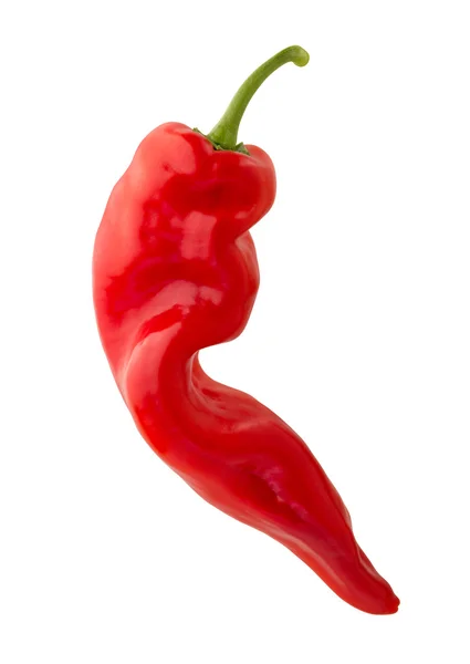 Gedraaide rode paprika met uitknippad — Stockfoto