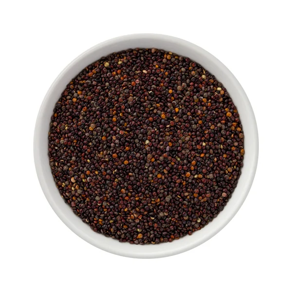 Schwarze Quinoa in einer weißen Keramikschüssel — Stockfoto