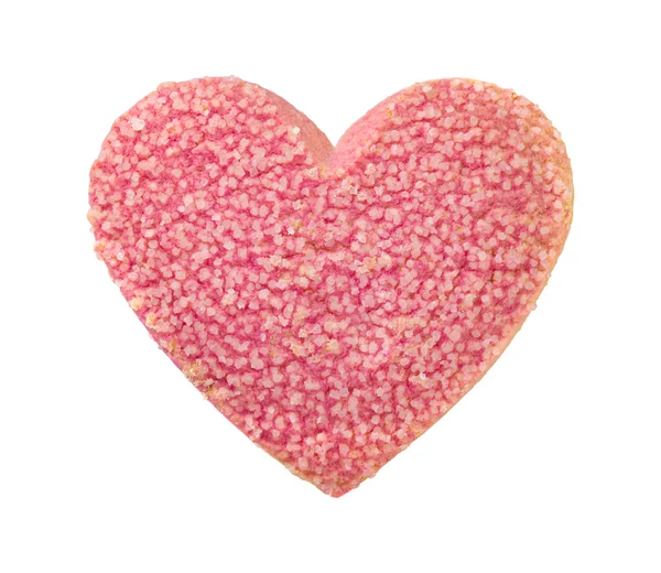 Valentine Heart Shaped Cookie with Sugar Sprinkles Stock Image