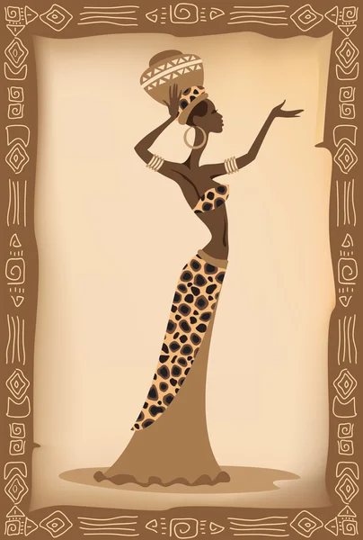 Vectorillustratie van de Afrikaanse vrouw. — Stockvector