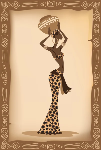 Ilustración vectorial de la mujer africana . — Archivo Imágenes Vectoriales